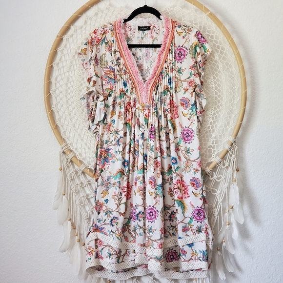 Tolani Elma Dress Floral Fringe Crochet - Picture 10 of 11